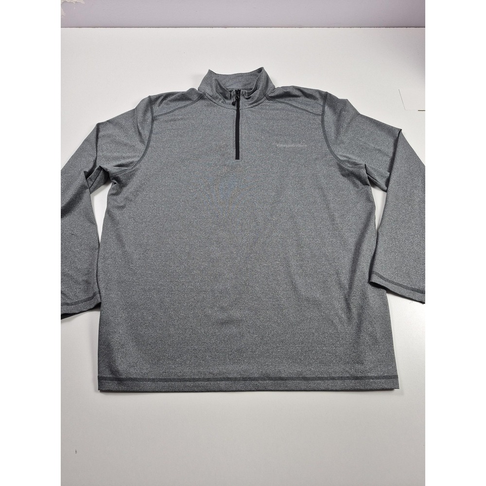 Vineyard Vines Performance Pullover Mens XL Gray 1/4 Zip Long Sleeve Athletic